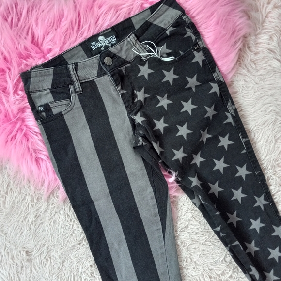 Tripp NYC Y2k split-personality star&striped grey&black Skinny jeans-  SOLD - Picture 11 of 12